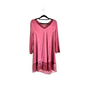 Soft Surroundings Mauve Asymmetrical Hem Tunic Dress Medium
